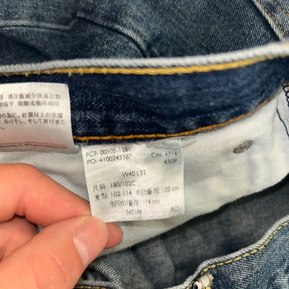 Levi's 505 Regular Fit Jeans Mens 40x32 Blue Denim Straight Leg Work Casual